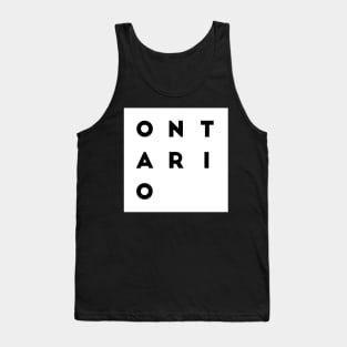 Ontario | White square, black letters | Canada Tank Top